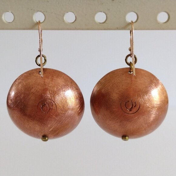 Chick Boss SPARK Dome Shaped Copper and Brass Earrings - Picture 2 of 3